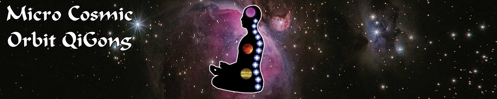 buddha meditating in the milky way - Micro Cosmic Orbit QI GONG Online Energy course for Health Wellness Consciousness Expansion